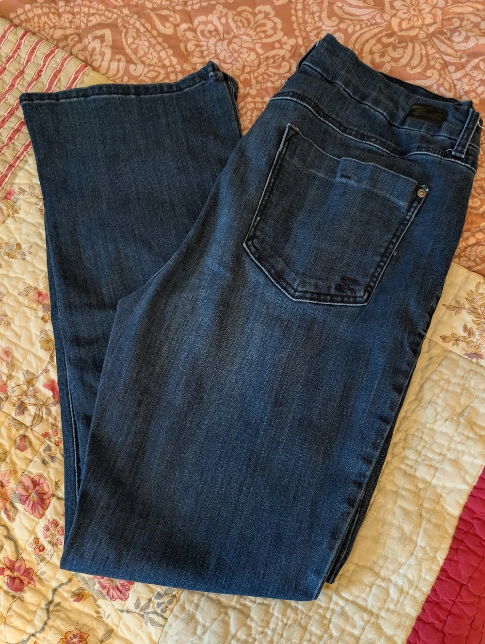 Seven7 Tummyless High Rise Jeans, 16, Straight Leg, Dark Blue, 33" Inseam, NWOT - Picture 9 of 9
